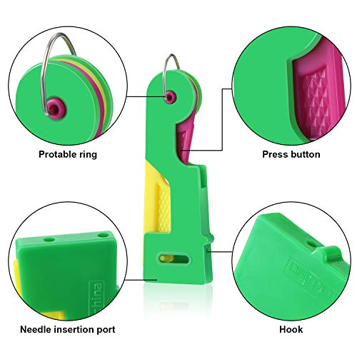 Mudder 46 Pcs Needle Threader Kit, Sewing Tool Kit for Hand Sewing with 30 Pcs Automatic Needle Threader, Embroidery Needles, Seam Ripper and Thimble for Beginners, DIY, and Travel