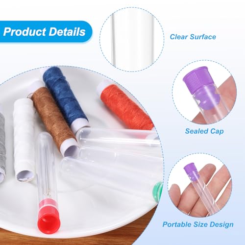PATIKIL 4" Length Plastic Sewing Needle Storage Holder, 10 Pcs Portable Matte Embroidery Needle Pin Toothpick Storage Tubes Case for Craft Knitting, Purple - color: Purple, size: 4"