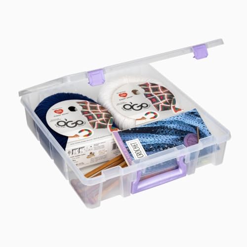 ArtBin Essentials 12 x 12 One-Compartment Craft Box, Clear - color: Purple, size: 1 Pack