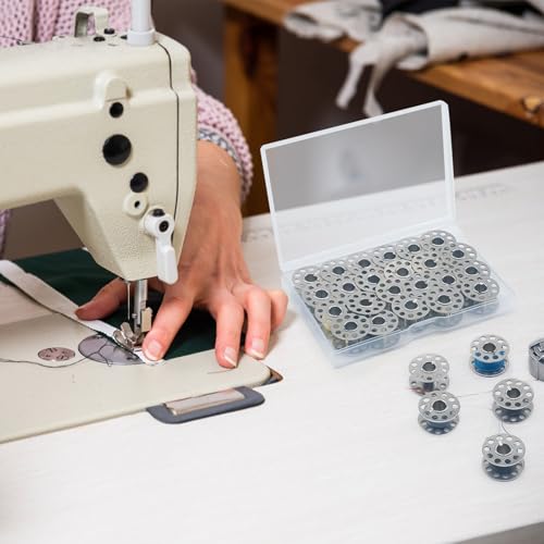 Metal Class 15 Sewing Machine Bobbins, 28 PCS, Universal Replacement Parts
