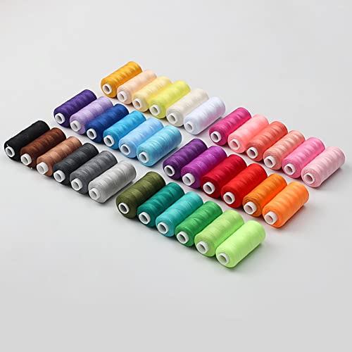 All Purpose Sewing Thread Set, 6 Colors Polyester Thread 400Yards Per Spool - color: Black Series