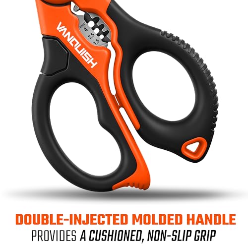 VANQUISH 6 1/4" Stainless Electrician Scissor with Crimper and Stripper