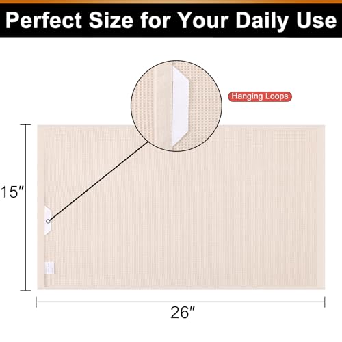 Homaxy 100% Cotton Waffle Weave Kitchen Towels, 4 Pack, Beige - color: Begie, size: 16 x 26 - 4 Pack
