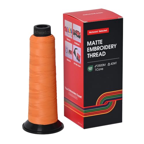 BAI Matte Machine Embroidery Thread 120D/2 40 wt Low Shine Orange-8533 - color: Orange-8533