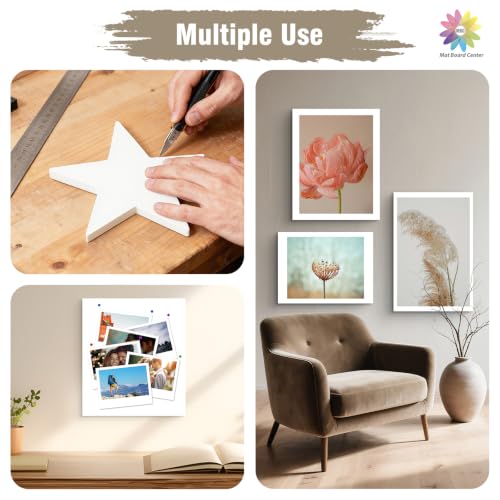 Mat Board Center 12x16 White Foam Boards Pack of 5, 1/8" Thick - size: 12x16