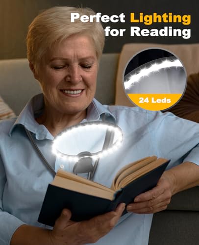 5X Hands-Free Magnifying Glass with Light for Close Work & Cross Stitch - color: Black