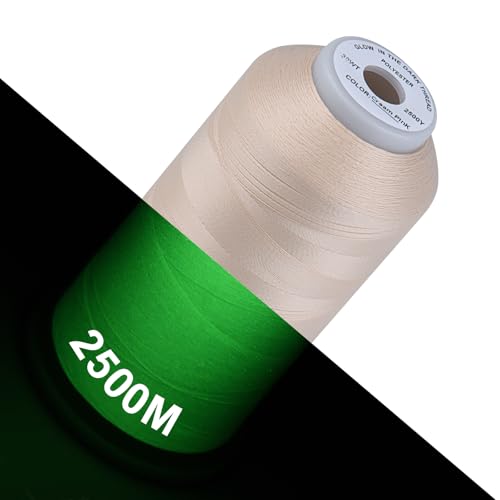 Simthread Glow in Dark Thread 30WT 2500 Yards - color: Cream Pink