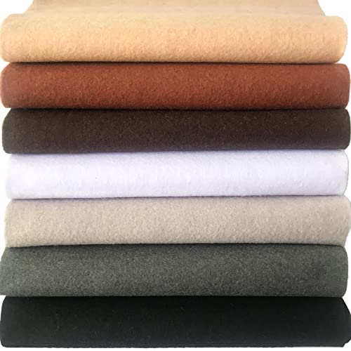 7pcs 18" X 18" 1.4mm Thick Soft Felt Nonwoven Fabric Sheet Pack DIY Craft Patchwork Sewing Square Assorted Colors (Brown Series) - color: Brown Series
