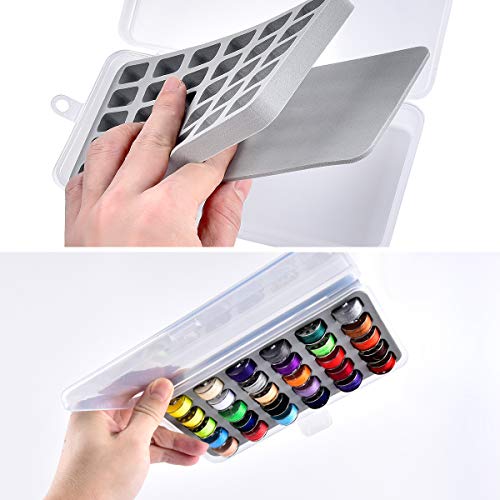 FULLCASE Bobbin Holder and Bobbin Case, 2-Pack Clear Storage, Holds 60
