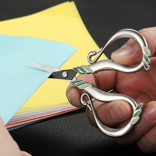 YOUGUOM Small Crafting Scissors with Cover, Little Sewing Shears - color: Silver