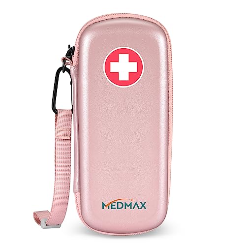 MEDMAX Epipen Medical Carrying Case Hard Shell EVA Travel Organizer Bag - color: Rose Gold