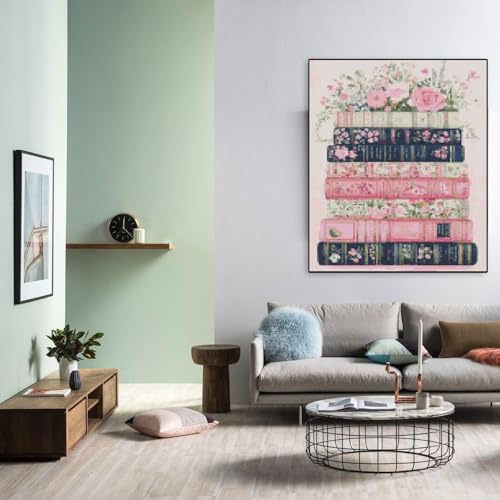 MYBISYMQQ Stamped Cross Stitch Kits - Flower Embroidery Starter Kit for Adult Beginners,Book Cross Stitch Kits Embroidery Kit Arts and Crafts for Beginners 15.7 x 11.8 Inches - color: D066