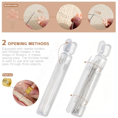 Heavy‑Duty Hand Sewing Needles, 5 Sizes 3‑7 Inch, 25 Pcs Large Needles for Thick Fabrics