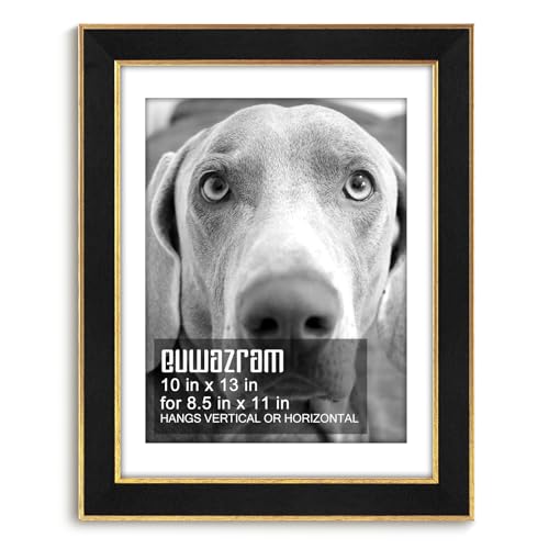 Suede 10x13 Frame - Single Frame, Christmas Elegant Black 10 x 13 Poster Frame with Mat for 8.5 by 11, 10x13 Picture Frames for Artwork, Puzzles, Photos and Movie Posters - color: Black, size: 10" x 13" / 8.5" x 11" mat