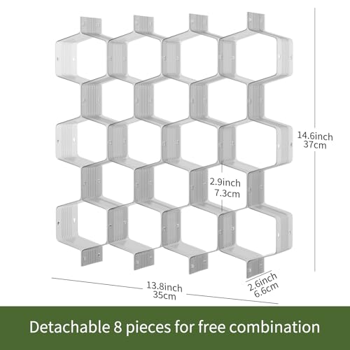 Honeycomb Separator Adjustable Drawer Organizer Divider for Underwear Belt-Scarf Socks Organizer (Gray(2pcs)) - color: Gray(2pcs)