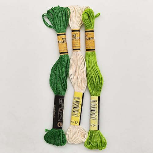 Howie's Needlepoint Needlepoint Kits, 18CT Printed Embroidery Pattern Starter Kits, Stamped Patterns Canvas Kits(Green Peppermint,4x4inch) - color: Green Peppermint