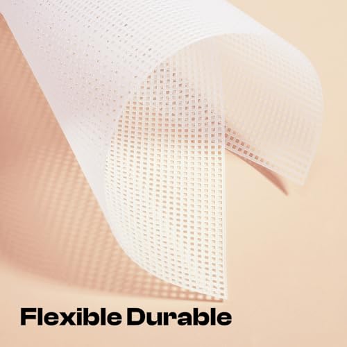 Caydo Plastic Canvas Sheets, 4 Pieces 7 Count 10.5 X 13.5 Inch Plastic Mesh - color: Clear White - 4pcs