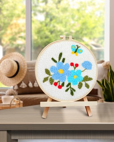 TINDTOP Punch Needle Embroidery Kits, Flowers Punch Needle Kits for Adults - color: Set A