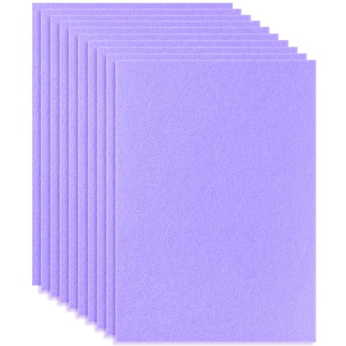 10 Light Purple Felt Fabric Sheets,7.87 x 11.8 inch (20 x 30cm) A4 Stiff Felt Squares 1 mm Thick, Great for DIY Craft, Sewing Projects, Nonwoven Patchwork, Decoration - color: Light Purple