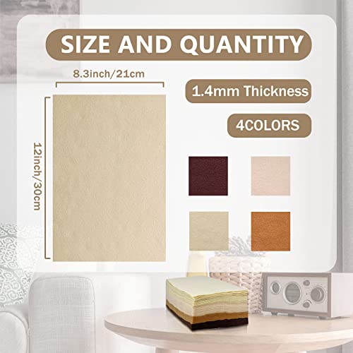 Jtnohx Soft Felt Sheets Felt Fabric for Crafts 4 Colors 40Pcs Brown Series - color: Brown Series