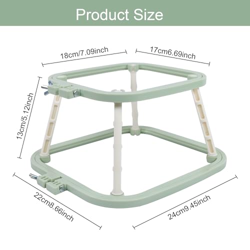 Versatile Double Embroidery Stand, Compact Desktop Embroidery Cross Stitch Frame-Hands Free 2-Tier Embroidery Hoop Frame for Needlepoint Sewing Craft Projects - color: Green