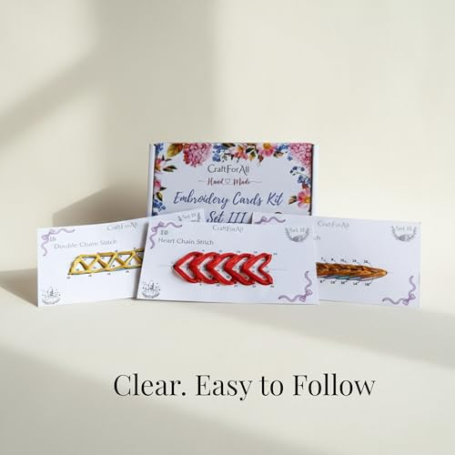 12 Perforated Beginner Embroidery Stitch Cards DIY Kit, Easy to Learn Patterns from Videos and Illustrated Step by Step Instructions, Needlepoint Kits for Adults Include Tools, Threads, Handmade Gifts - color: Purple