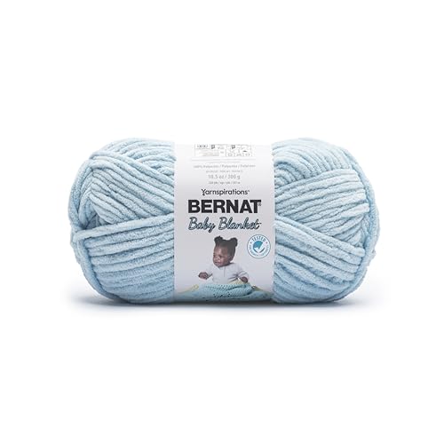 Bernat Baby Blanket Yarn for Crocheting Soft, Bubbly Blue - color: Bubbly Blue, size: 1 Pack
