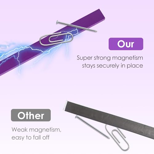 UNIMEIX 8 Pcs Magnetic Strips for Cross Stitch Knitting Chart Keeper Magnet Replacement Set Magnets Crochet Line Keeper Replacement Cross Stitch Supplies for Crafts Work（Exclude Chart Board） (Purple) - color: Purple