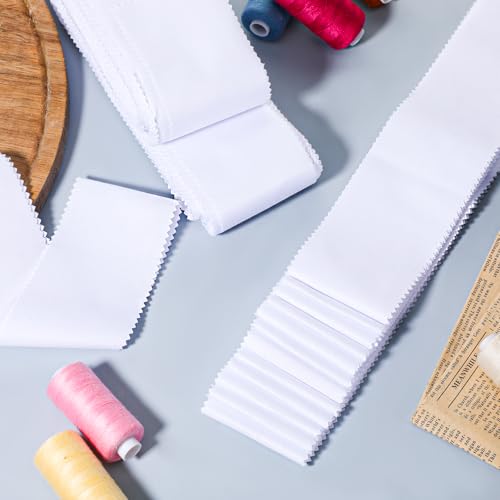 50 Pcs Jelly Fabric Strips Roll for Quilting, White Pre-Cut Strips, Cotton Quilting Fabrics for Handmade DIY Craft Sewing, 2.5 x 39 Inch