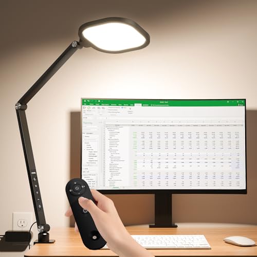 Zoom Lighting for Computer, LED Desk Lamp with Clamp for Video Conference - color: Black-F618