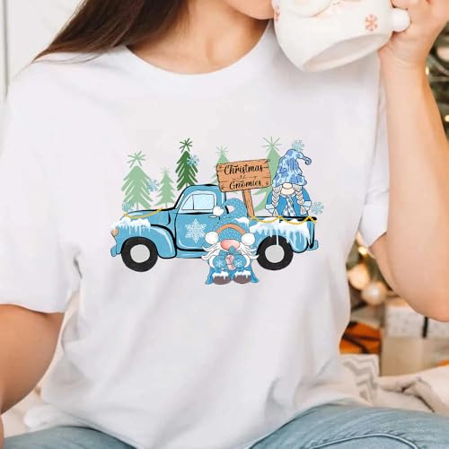 4PCS Christmas Iron on Patches Baby Blue Theme Ready to Press Decal Cute Snowman Santa Dwarf Car Design Heat Transfer Vinyl HTV Decals Xmas Iron on Transfer Stickers for Clothes T-Shirt DIY Craft - color: R