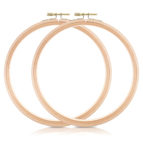 2 Pieces Wood Embroidery Hoops, 7 Inch Wooden Cross Stitch Hoops