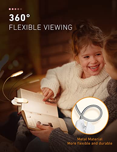 Monotremp Rechargeable Book Lights for Reading at Night, Clip-On 3 Colors - color: White