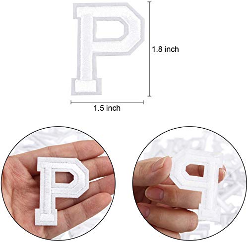 Boao 104 Pcs Iron on Letters Patches for Fabric,White - color: White