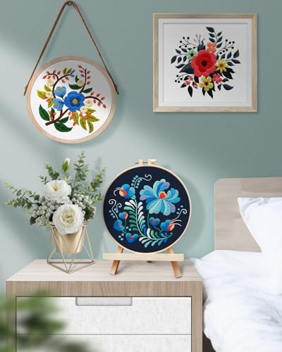 TINDTOP 3 Sets Embroidery Kit for Adults, Floral Embroidery Practice Kit - color: Floral 3 Sets