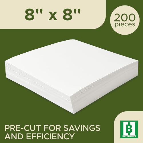 HBI Cut Away Embroidery Stabilizer Sheets, 8 x 8 in, 200 Pack - size: 8"x 8" 200 pcs