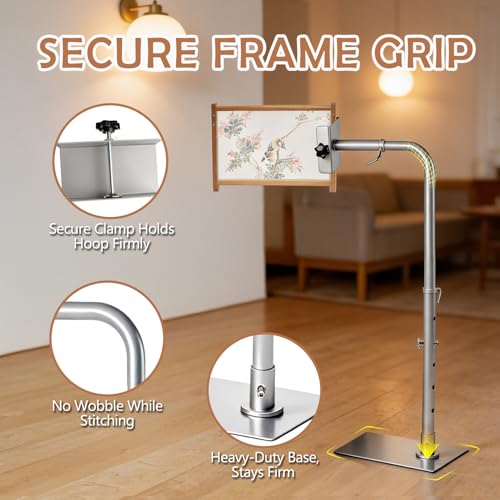 Cross Stitch Floor Stand - Adjustable Metal Needlepoint Embroidery Holder