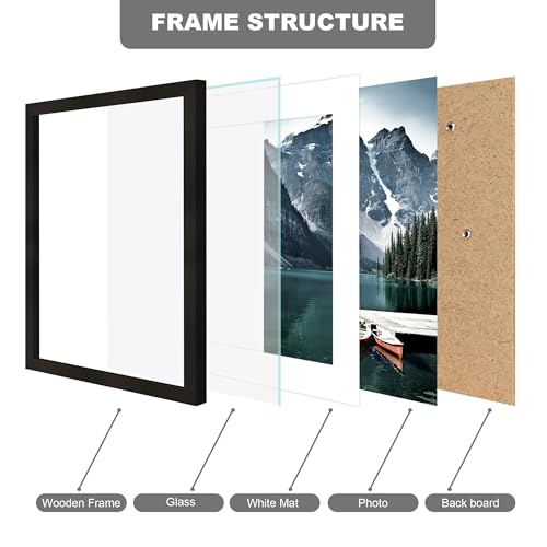 Hongkee 10x13 Picture Frames with Real Glass - Display 8.5x11 Diploma with Mat or 10 x 13 Photo without Mat, Wall or Table Top Display(Black, 3 Pack) - color: Black, size: 10x13 in