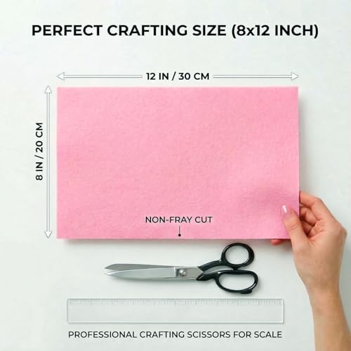 Pink Felt Fabric Sheets Stiff 20 Pcs 8" X 12" 1mm Thick - color: Pink