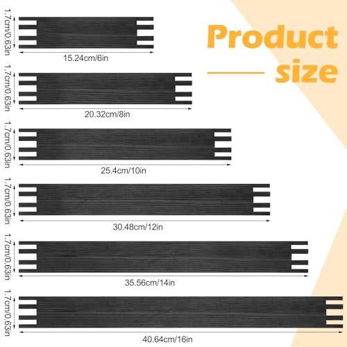 Hotop 6 Set Stretcher Bars for Needlework 6 Size Wooden Canvas Stretcher Bars for Needlepoint Embroidery Stitch Frame Set Bundle with Crafts - color: Black, size: 6 Size