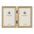Lawrence Frames Bead Border Design, 3.5x5 Double, Satin Gold - color: Satin Gold, size: 3.5x5 Double