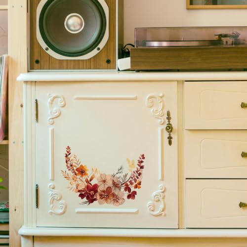 Peacoblue Dried Flowers Rub On Transfers for Furniture Craft 6"x12" - style: Dried Flowers