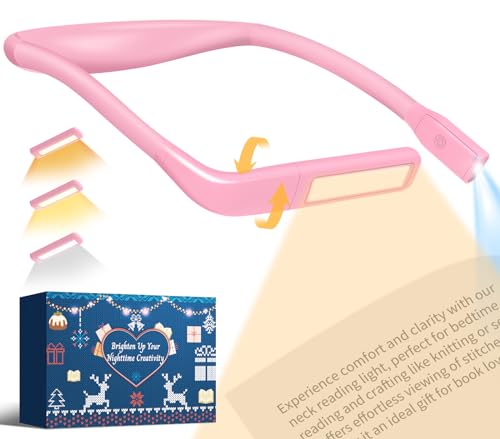 Neck Light, Stepless Dimming Reading Light for Book Lover Gifts - color: Pink