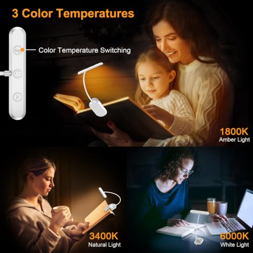 Gritin Rechargeable Book Light for Reading in Bed with 19 LED - color: White