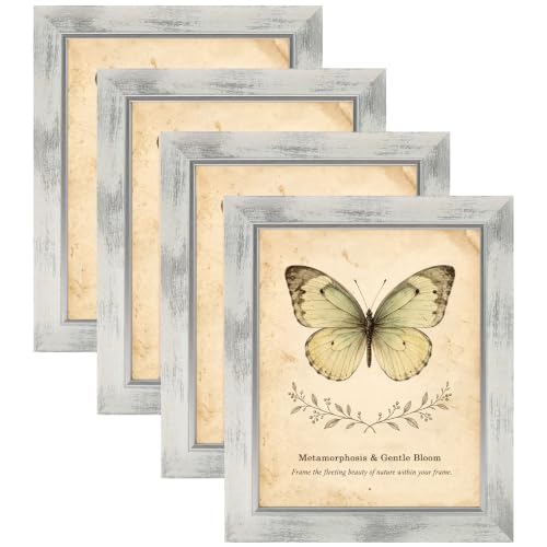 XUANLUO 8x10 Picture Frames Set of 4,Rustic Retro Photo Frame(White) - color: White-4pcs, size: 8 x 10 inch