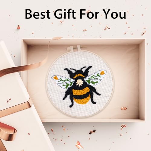 Nuberlic Bee Punch Needle Kit for Beginners