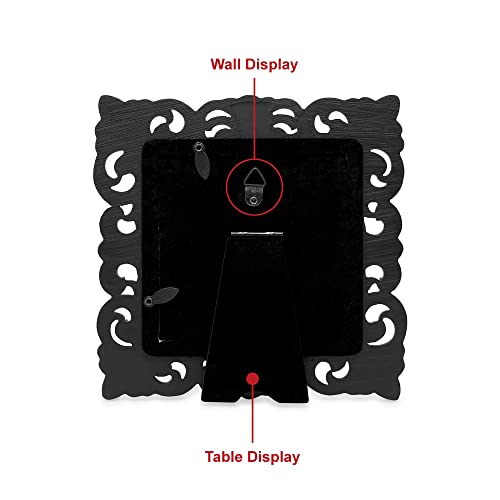 Laura Ashley 4x4 Black Vintage Inspired Resin Scroll Design Picture Frame - color: Black, size: 4x4