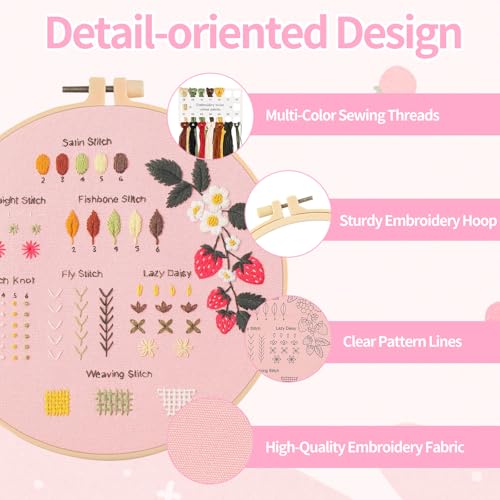Jyphorixal Embroidery Kit for Beginners Adults Cross Stitch Starter Kit Needle Point Supplies 30 Basic Stitches in 4 Set, DIY Craft Lover Starter Hand Stitch - color: Cat