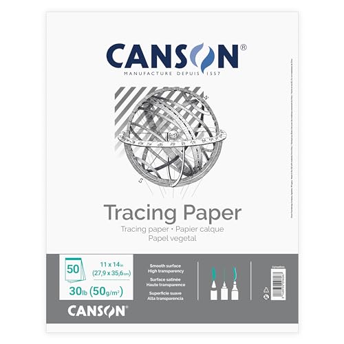 Canson Tracing Paper, 11" x 14", 50 Sheets/Pad, 1 Pad - size: 11x14 inch