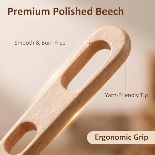 Leewoth 6pcs Nalbinding Needle, Wood Multipurpose Large Two-Eyed Yarn Needles for Weaving/Knitting Handmade Binding Tool